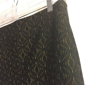 LOFT Lace Skirt, Olive/Black, Size 8, NWOT